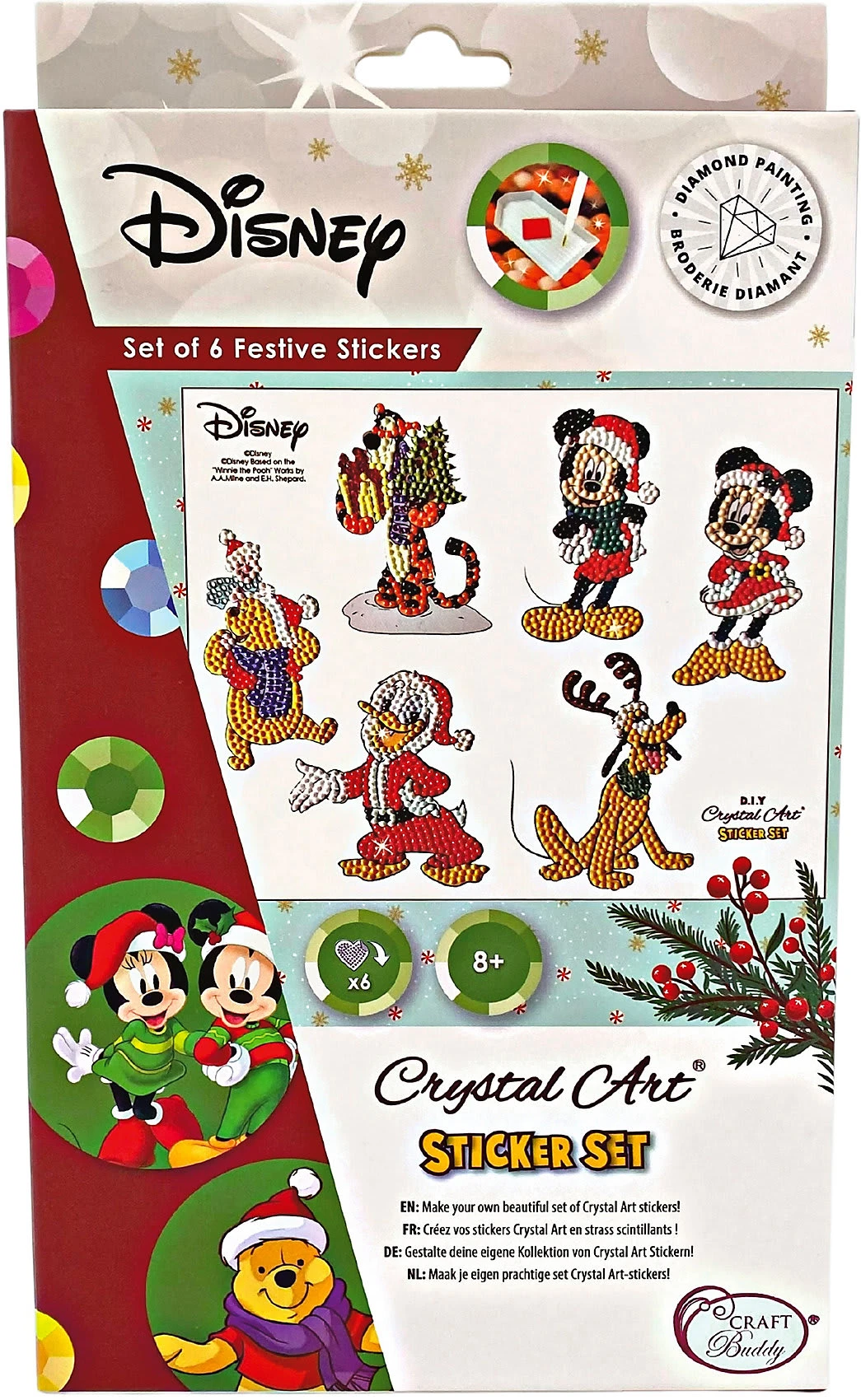 Disney Christmas Friends, 21x27cm Crystal Art Sticker Set 2 Disney Christmas Friends, 21x27cm Crystal Art Sticker Set – Bild 2