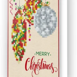 Diamond Dotz Verkäufe 31 Diamond Dotz Original Diamond Painting Greeting Card "Merry Christmas Baubles“ Postkarte...