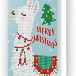 Diamond Dotz Original Diamond Painting Greeting Card "Merry Christmas Llama“ Postkarte...