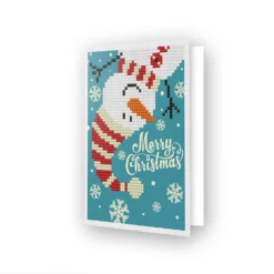 Diamond Dotz Original Diamond Painting Greeting Card "Merry Christmas Snowman“ Postkarte...