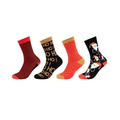 Socken 4er-Set Organic Cotton Christmas In Box In Chinese Red