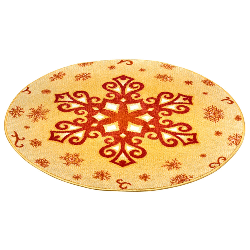 Kurzflor Kinderteppich Christmas Snowflake Gelb 2 Kurzflor Kinderteppich Christmas Snowflake Gelb – Bild 2