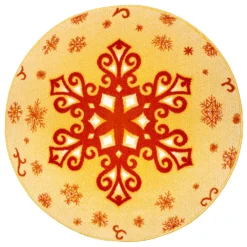 Kurzflor Kinderteppich Christmas Snowflake Gelb