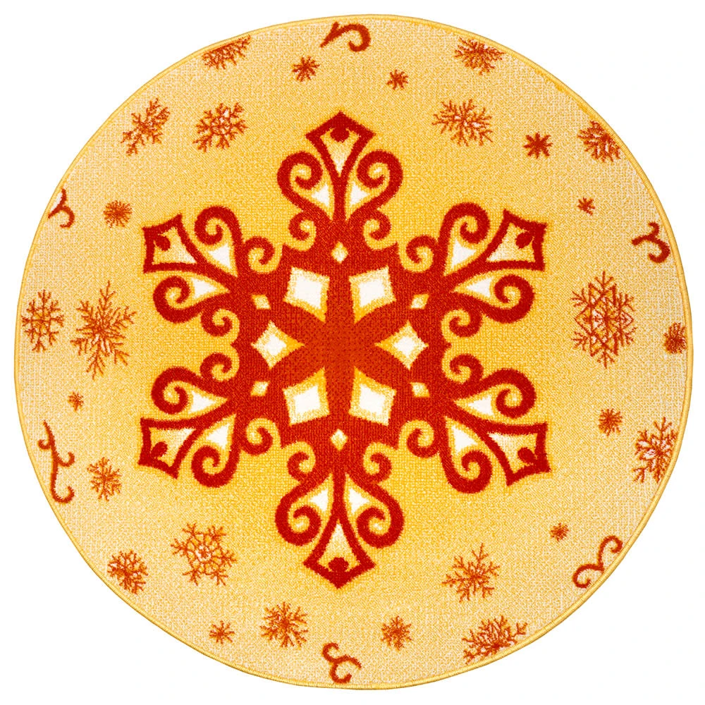 Kurzflor Kinderteppich Christmas Snowflake Gelb 1 Kurzflor Kinderteppich Christmas Snowflake Gelb