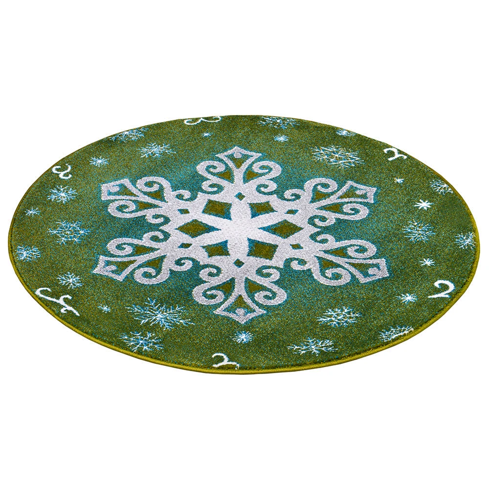 Kurzflor Kinderteppich Christmas Snowflake Grün 2 Kurzflor Kinderteppich Christmas Snowflake Grün – Bild 2