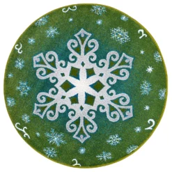 Kurzflor Kinderteppich Christmas Snowflake Grün