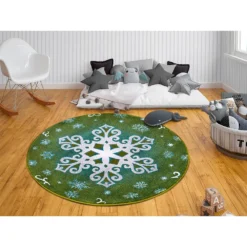 Kurzflor Kinderteppich Christmas Snowflake Grün 11 Kurzflor Kinderteppich Christmas Snowflake Grün -Diamond Dotz Verkäufe hanse home kurzflor kinderteppich christmas snowflake grun 5
