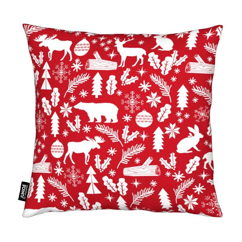 Kissen "Christmas Woodland" In Rot & Weiß 2 Kissen "Christmas Woodland" In Rot & Weiß – Bild 2
