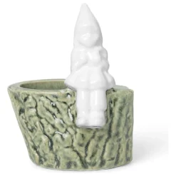 Teelichthalter "Christmas Tales" In Oliv/ Weiß - (H)10 Cm