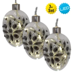 Deko-Glaskugel 3er-Set "Christmas Globe" In Klar