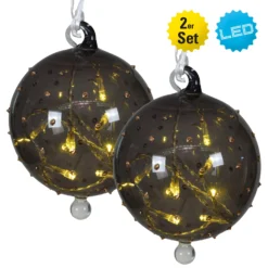 Glaskugel 2er-Set "Christmas Globe" In Anthrazit