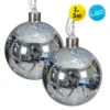 LED-Kugel 2er-Set "Christmas Globe" In Silber