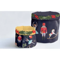 2er-Set: Aufbewahrungskörbe "Christmas Fairy Tale" In Dunkelblau/ Bunt