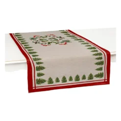 2er-Set: Tischläufer "Christmas Tree" In Beige/ Rot/ Grün - (L)140 X (B)45 Cm