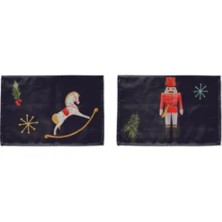 2er-Set: Tischsets "Christmas Fairy Tale" In Dunkelblau/ Bunt - (L)45 X (B)30 Cm