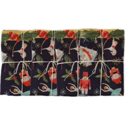 4er-Set: Servietten "Christmas Fairy Tale" In Dunkelblau - (L)43 X (B)43 Cm