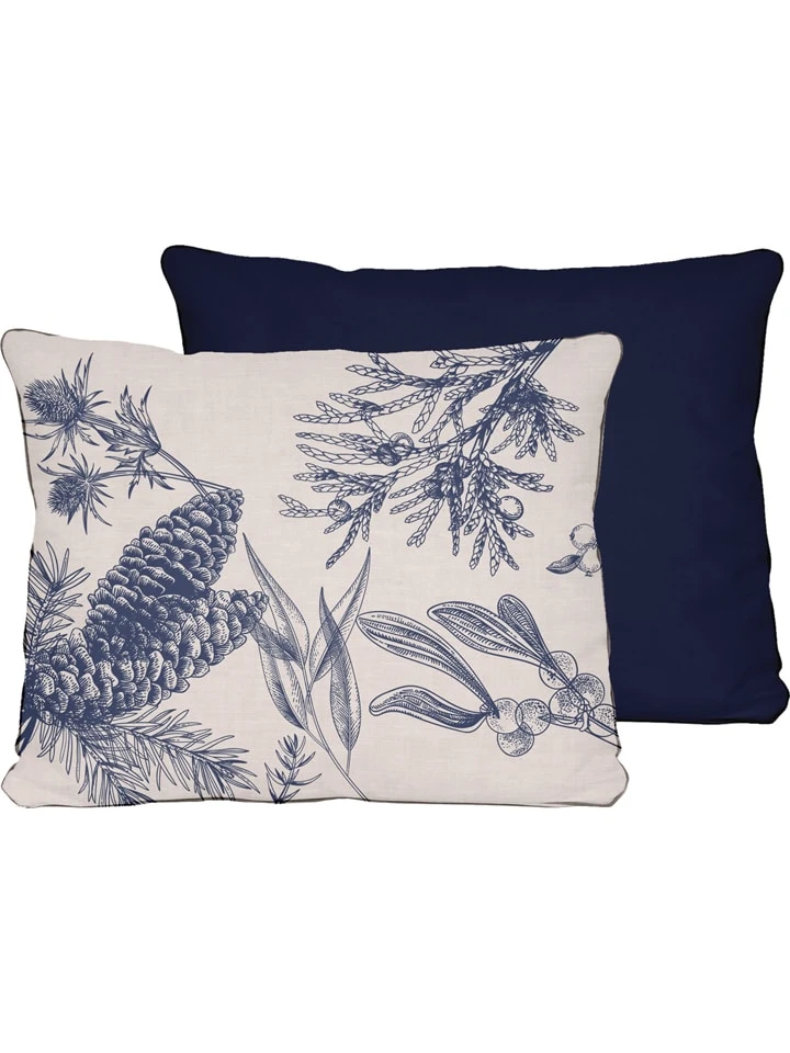 Kissenhülle "White Christmas" In Creme/ Blau - (L)50 X (B)35 Cm 1 Kissenhülle "White Christmas" In Creme/ Blau - (L)50 X (B)35 Cm