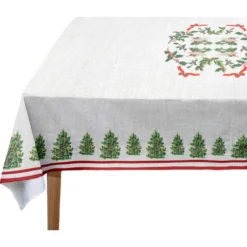 Tischdecke "Christmas Tree" In Weiß/ Grün - (L)250 X (B)140 Cm