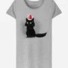 Shirt "Christmas Cat" In Grau